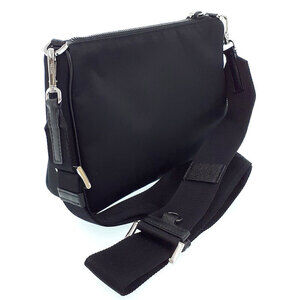 Prada Black Nero saffiano messenger Leather Tessuto Crossbody bag